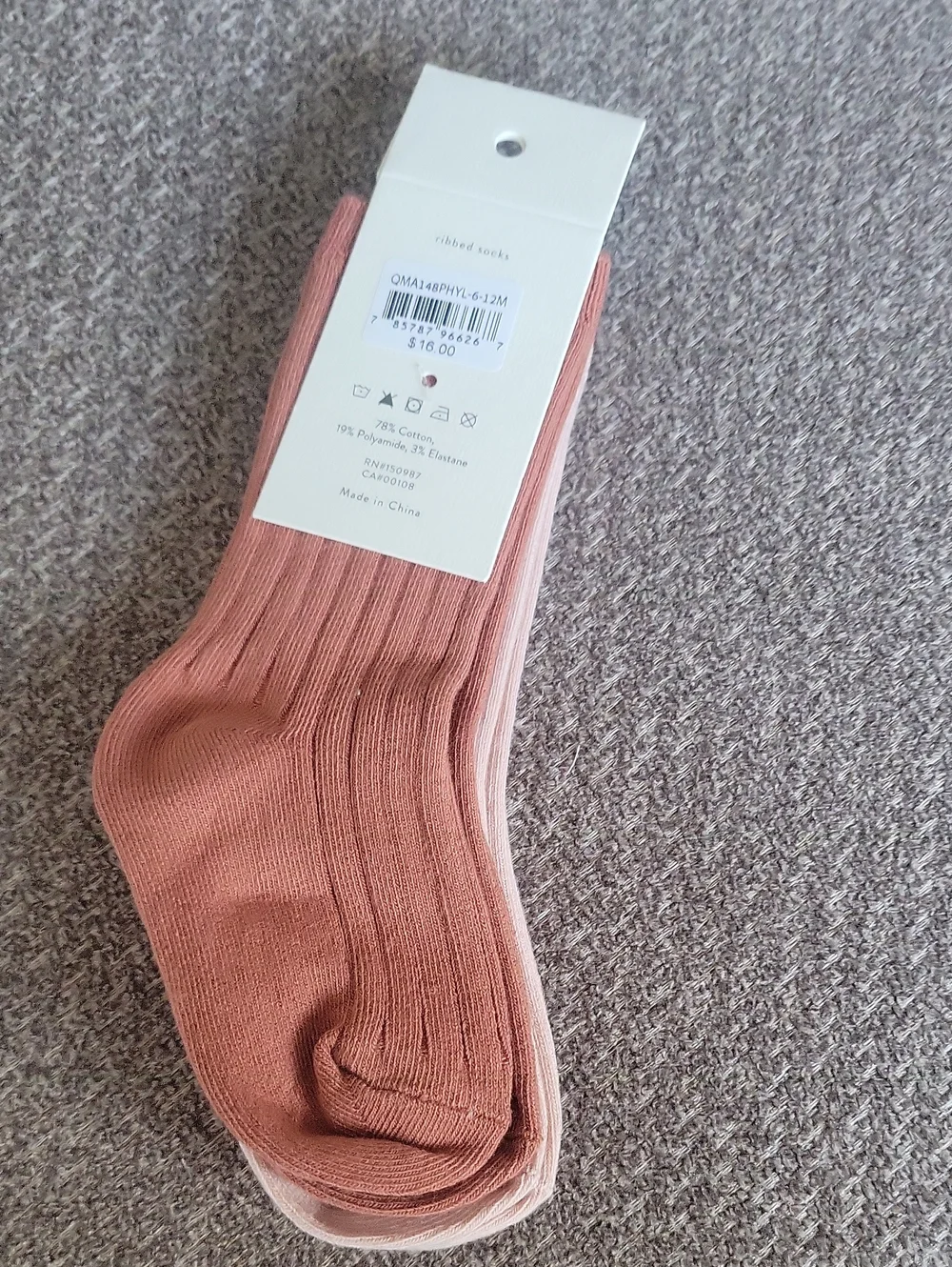 Quincy Mae Ribbed Crew Socks - 2 Pack